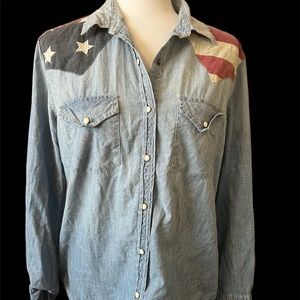 Ralph Lauren Denim & Supply chambray Denim Flag Shirt L